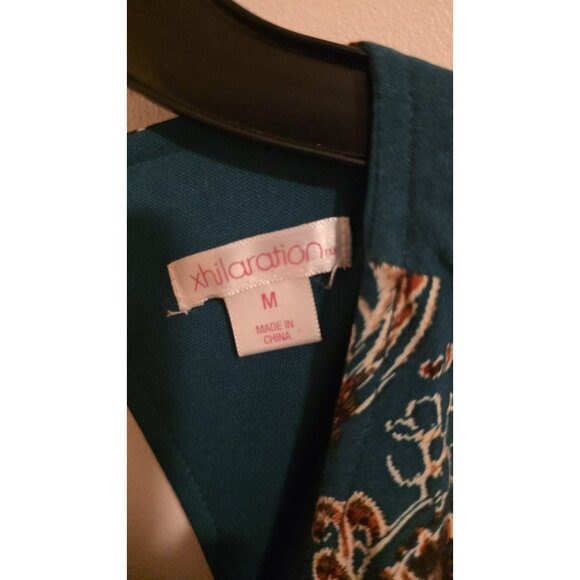 Xhilaration Dress Floral Green Boho Hippie Sleeveless Size Medium NWT Rayon Y2K - Picture 3 of 12